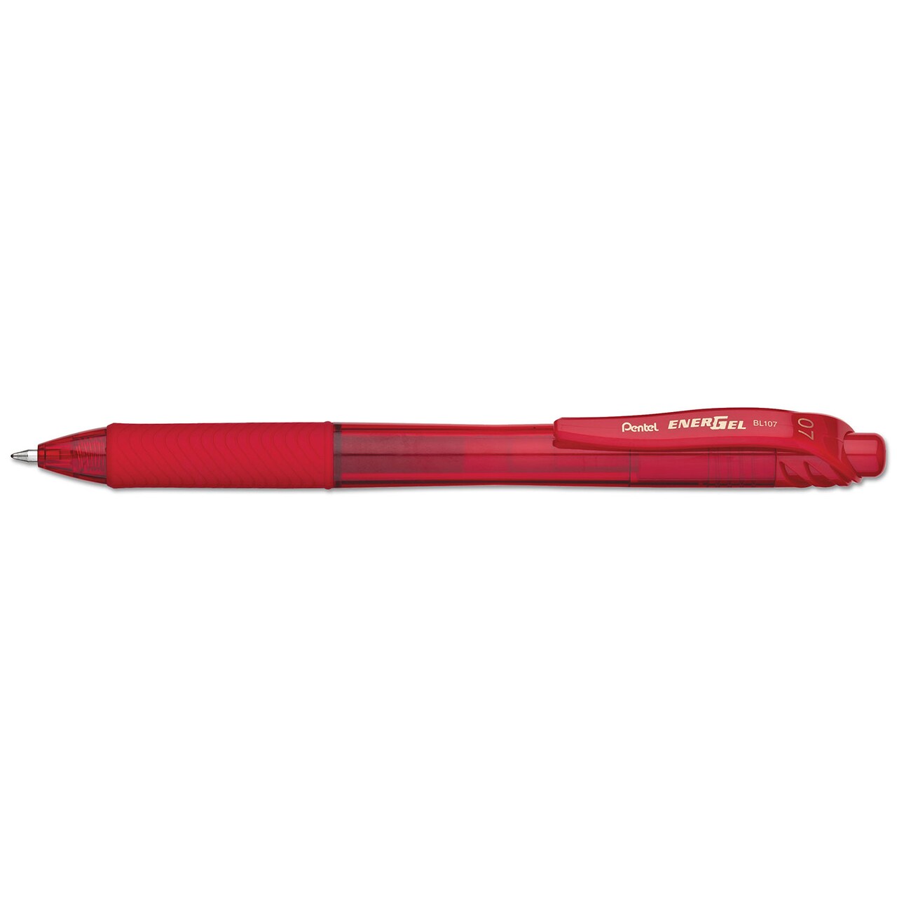 Pentel EnerGel-X Retractable Gel Pen 0.7 mm Metal Tip Red Ink/Barrel Dozen